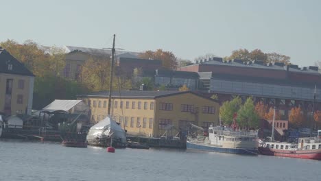 The-view-of-the-harbor-port-of-Stockholm-in-Sweden