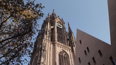 Frankfurt-Cathedral-Tower-on-Sunny-Autumn-Day