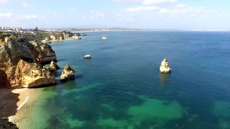 Aerial-from-natural-rocks-near-Lagos-in-the-Algarve-Portugal