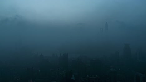 Paisaje-urbano-de-Shanghai,-sunrise,-time-lapse-4-K