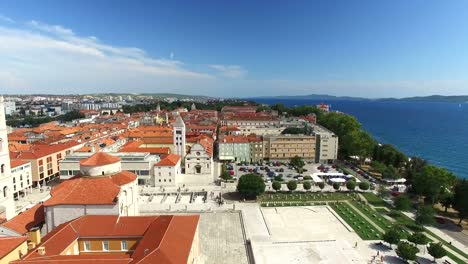 Aerial-view-of-historic-old-town-of-Zadar