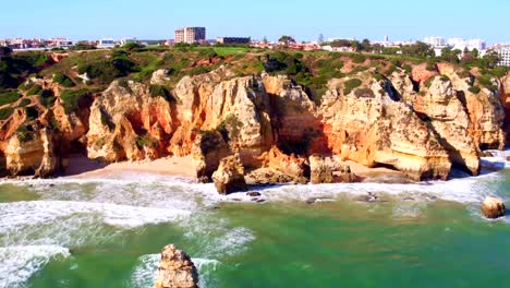 Antena-de-rocas-naturales-en-Lagos,-Portugal