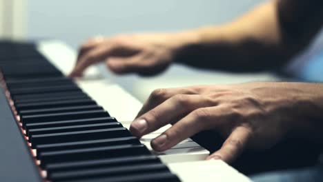 Playing-piano.-Close-Up-view