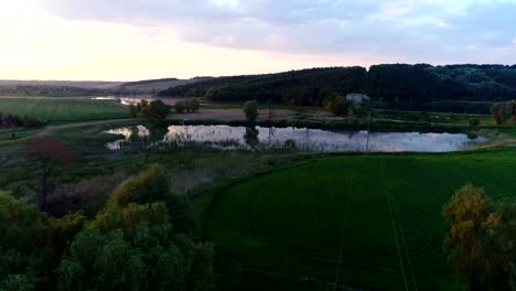 Aerial-Park-Sonnenuntergang-Drohne