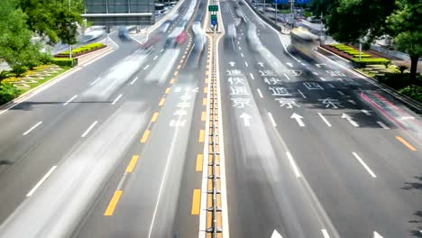 Zeitraffer-der-verkehrsreichen-und-moderne-Gebäude-in-der-Stadt-Beijing,-China.