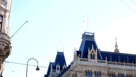 Austrian-flag,-town-hall,-Vienna