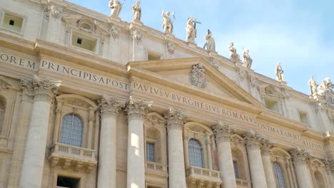 Closer-look-of-the-statue-on-the-top-of-the-wall-of-the-basilica-in-Rome-Italy