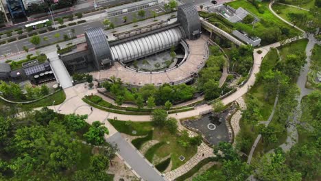 Top-view-aerial-of-taipei-city-park