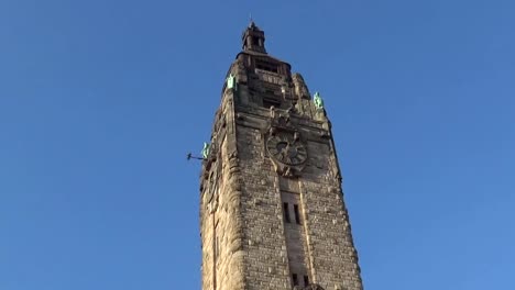 Top-of-the-clock-tower-in-Amsterdam