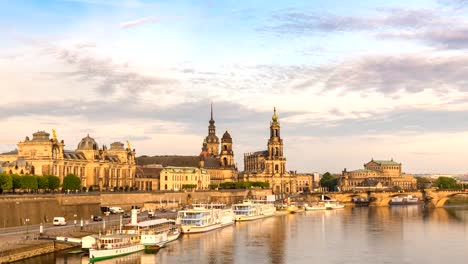 Dresden-Germany-time-lapse-4K,-city-skyline-timelapse-at-Elbe-River