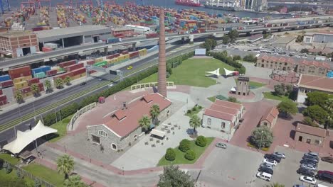 historic-air-gas-tank,-city-view,-drone,-Tarihi-Hava-Gazı-Deposu