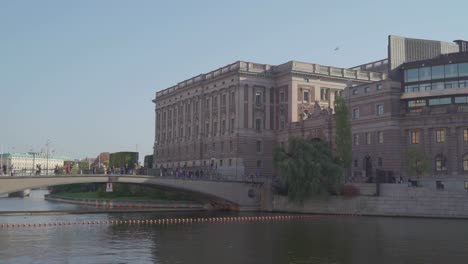 Closer-look-of-the-building-on-the-side-of-the-river-in-Stockholm-Sweden