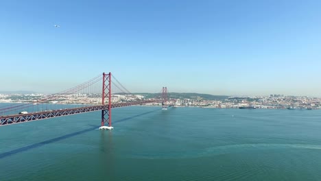 Aerial-from-the-25-Abril-bridge-and-the-river-Tejo-in-Lisbon-Portugal