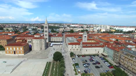 Aerial-view-of-historic-old-town-of-Zadar