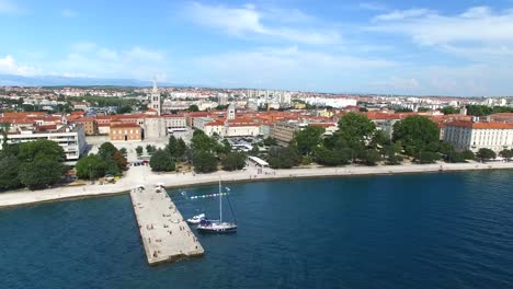 Aerial-view-of-historic-old-town-of-Zadar