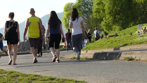 People-walking-running-summer-day-editorial