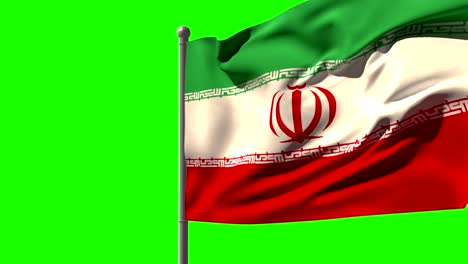 Iran-national-flag-waving-on-flagpole