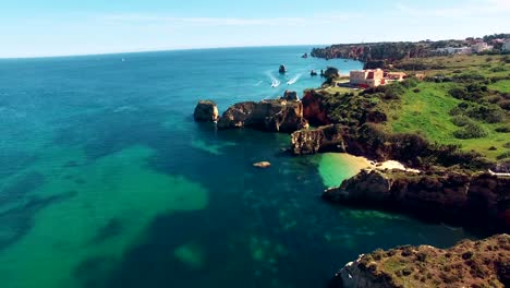 Flying-over-the-ocean-and-cliffs