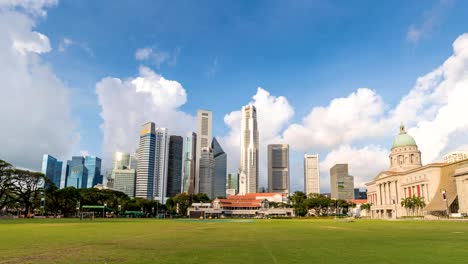 Geschäftsbezirk-Zeitapse,-Singapur,-4K-Zeitrafferzeitmesser