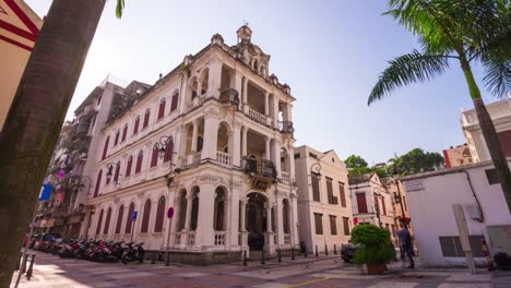 china-summer-day-macau-island-city-portugal-style-building-panorama-4k-time-lapse