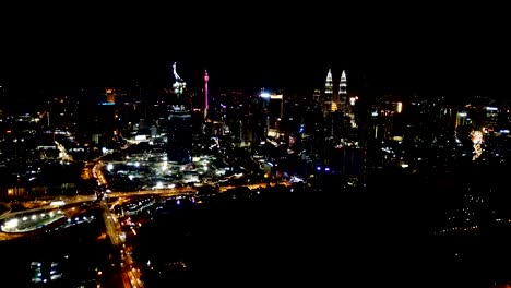 Beautiful-aerial-view-of-Kuala-Lumpur-light-and-cityscape-during-night.