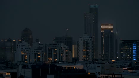 Tel-Aviv-cityscape-in-the-dusk,-Israel