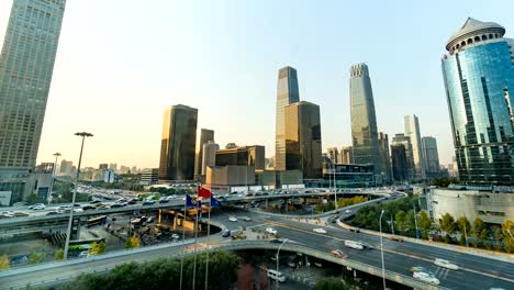 Timelapse-of-downtown-cityscape-at-daytime