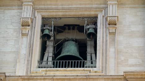 The-old-bell-on-the-top-of-the-Basilica-of-Saint-Peter-in-Vatican-Rome-Italy