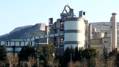 Cement-Factory-Front-of-Mountain.