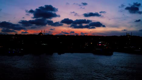 Looking-bosphorus-sundown,-red-sundown