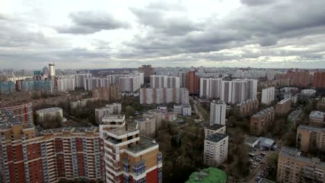 Aerial-view-of-sleeping-buildings-and-complexes-with-yard-and-playground