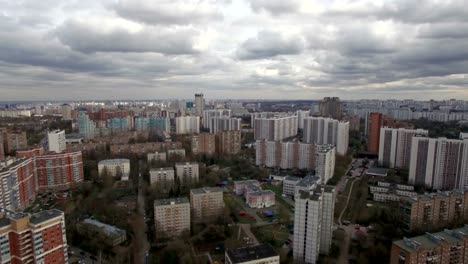 Aerial-view-of-sleeping-buildings-and-complexes-with-yard-and-playground