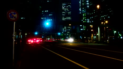 Nacht-Zeitraffer-4K-Auflösung-langsame-Verschlusszeit-in-Shinjuku-Westseite-überqueren