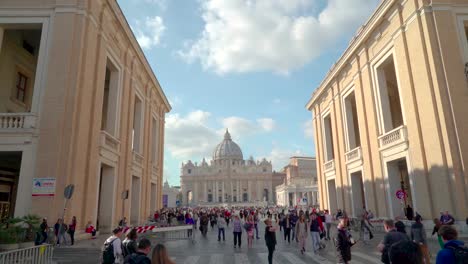 The-people-outside-the-church-of-Vatican-in-Rome-Italy