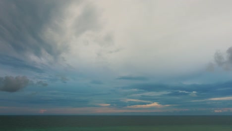 Time-lapse,-tropical-sea-at-bad-weather,-seaview.