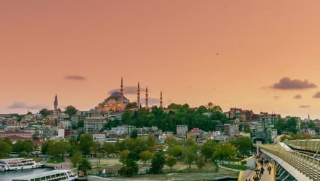 Süleymaniye-Moschee-Sonnenuntergang-Timelapse