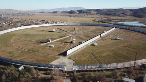 Aerial-view-from-drone-to-big-radio-telescope