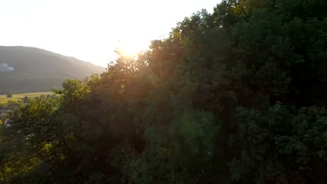 River-valley-European-Village-panoramic-view-on-sunny-summer-day