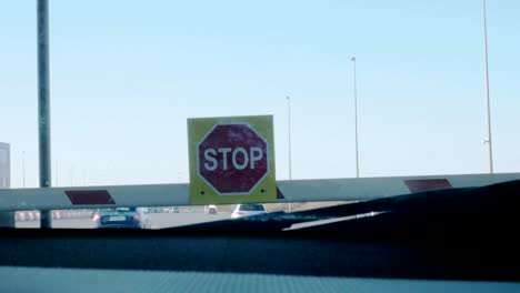 closing-stop-barrier-on-the-highway-entrance