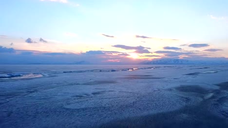 Flying-over-iced-sea-or-ocean-by-helicopter-.