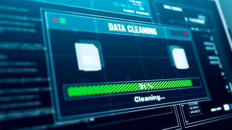 Data-Cleaning-Progress-Warning-Message-Data-Cleaned-Alert-on-Screen-,-Computer-Screen-Entering-System-Login-And-Password-Logging-into-Showing-progress-granted-System-Security.
