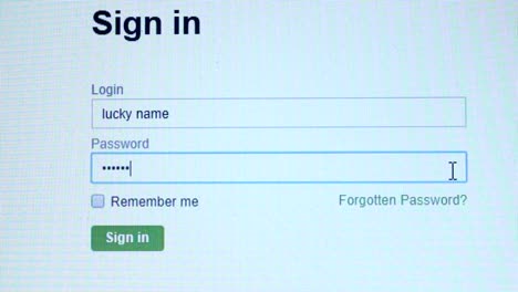 Website-für-Password-eingeben