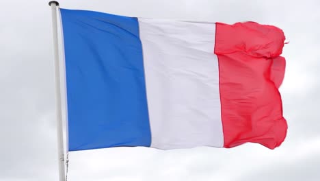 Real-French-Flag-in-the-wind-in-Slow-Motion