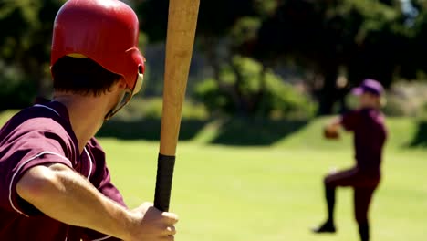 Batter-hitting-ball-during-practice-session