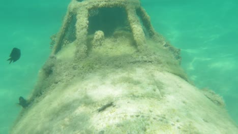 Unterwasser:-Algen-bedeckten-Militärflugzeug-verschlechtert-sich-in-den-Tiefen-des-Ozeans.