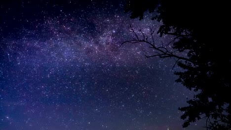 Lapso-de-tiempo-cielo-estrellado-de-la-vía-Láctea