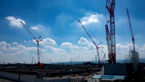 Crane-at-under-construction-time-lapse