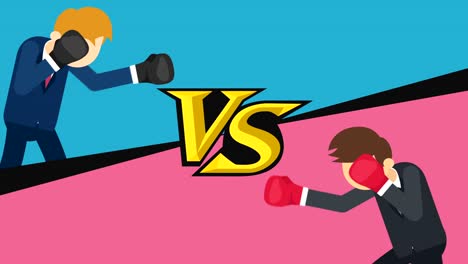 Business-man-battle-in-boxing-gloves.-Business-competition-concept.-Loop-illustration-in-flat-style.