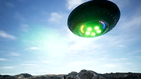 UFO-is-flying-over-the-volcano