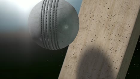 Pelota-golpea-el-bate-de-Cricket